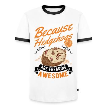 Hedgehog Lover - Men's Ringer Shirt - white/black - Front - AI Model Female 172 light (172cm) & AI Model Male 178 dark (178cm)