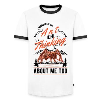 Ants, Ant Farm, Anthill, Fire Ants - Men's Ringer Shirt - white/black - Front - AI Model Female 172 light (172cm) & AI Model Male 178 dark (178cm)