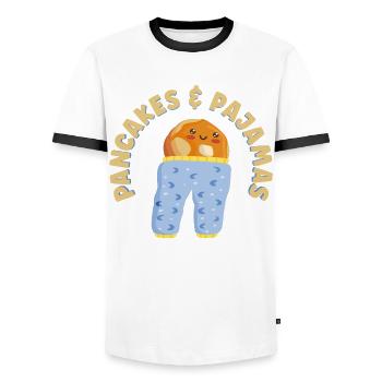 Pancake Lover Kids Pancakes & - Men's Ringer Shirt - white/black - Front - AI Model Female 172 light (172cm) & AI Model Male 178 dark (178cm)
