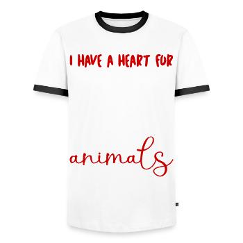 Veterinary Vet Medicine Veterinarian - Men's Ringer Shirt - white/black - Front - AI Model Female 172 light (172cm) & AI Model Male 178 dark (178cm)