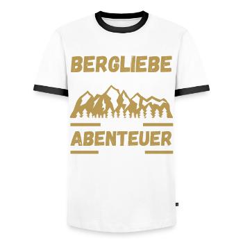 Alpiniste, Randonnée, Randonneur, Escalade, Alpinisme - T-shirt contrasté Homme - blanc/noir - Devant - AI Model Female 172 light (172cm) & AI Model Male 178 dark (178cm)
