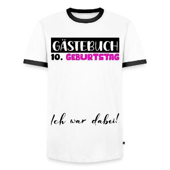 10e anniversaire cadeau filles livre d’or femmes - T-shirt contrasté Homme - blanc/noir - Devant - AI Model Female 172 light (172cm) & AI Model Male 178 dark (178cm)