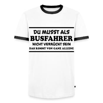Busfahrer Spruch Beruf Lustiges Busfahrer Geschenk - Männer Kontrast-T-Shirt - Weiß/Schwarz - Vorne - AI Model Female 172 light (172cm) & AI Model Male 178 dark (178cm)