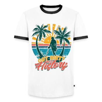 Dirt Fishing Got Dirt? I Got History - Men's Ringer Shirt - white/black - Front - AI Model Female 172 light (172cm) & AI Model Male 178 dark (178cm)