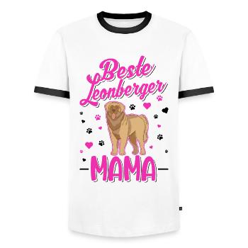Beste Leonberger Mama - Männer Kontrast-T-Shirt - Weiß/Schwarz - Vorne - AI Model Female 172 light (172cm) & AI Model Male 178 dark (178cm)