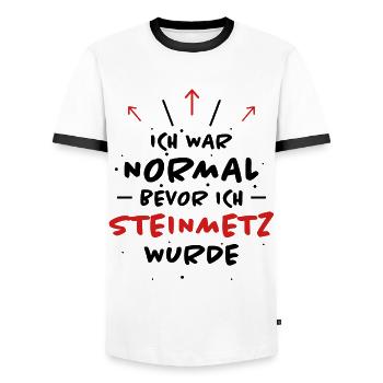 Steinmetz Spruch Beruf Lustiges Steinmetz Geschenk - Männer Kontrast-T-Shirt - Weiß/Schwarz - Vorne - AI Model Female 172 light (172cm) & AI Model Male 178 dark (178cm)