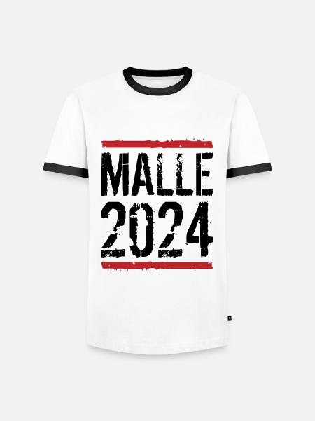 Malle 2024 Holidays Mallorca - Men's Ringer Shirt - white/black