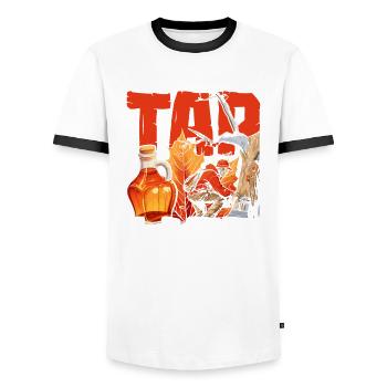 Maple Syrup Maple Tree Maple Sap Tap Life - Men's Ringer Shirt - white/black - Front - AI Model Female 172 light (172cm) & AI Model Male 178 dark (178cm)