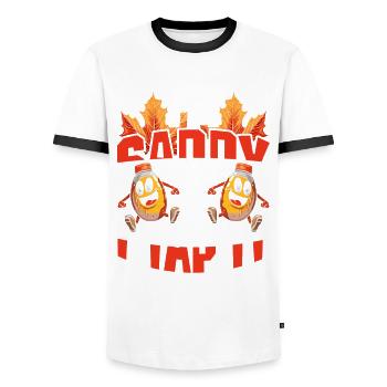 Maple Syrup I'm Sappy And I Tap It - Men's Ringer Shirt - white/black - Front - AI Model Female 172 light (172cm) & AI Model Male 178 dark (178cm)