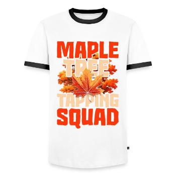 Maple Syrup Maple Sap Maple Tree Tapping Squad - Men's Ringer Shirt - white/black - Front - AI Model Female 172 light (172cm) & AI Model Male 178 dark (178cm)