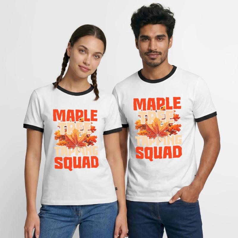 Maple Syrup Maple Sap Maple Tree Tapping Squad Men's Ringer Shirt