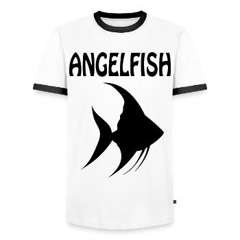 Angelfish - Men's Ringer Shirt - white/black - Front - AI Model Female 172 light (172cm) & AI Model Male 178 dark (178cm)