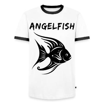 Angelfish - Men's Ringer Shirt - white/black - Front - AI Model Female 172 light (172cm) & AI Model Male 178 dark (178cm)