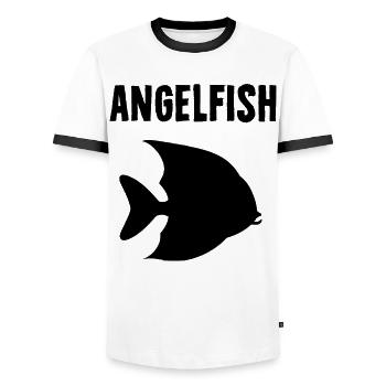 Angelfish - Men's Ringer Shirt - white/black - Front - AI Model Female 172 light (172cm) & AI Model Male 178 dark (178cm)