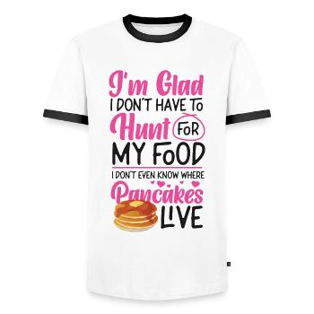 Pancake Lover Kids I'm Glad I - Men's Ringer Shirt - white/black - Front - AI Model Female 172 light (172cm) & AI Model Male 178 dark (178cm)