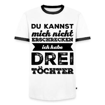 Dad Father's Day - Three Daughters - Men's Ringer Shirt - white/black - Front - AI Model Female 172 light (172cm) & AI Model Male 178 dark (178cm)