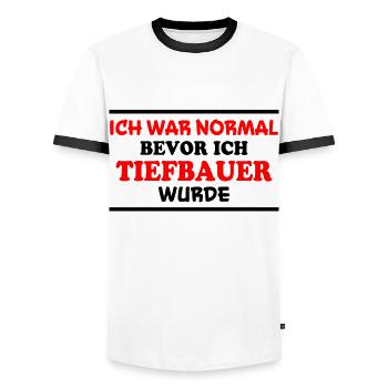 Tiefbauer Spruch Beruf Lustiges Tiefbauer Geschenk - Männer Kontrast-T-Shirt - Weiß/Schwarz - Vorne - AI Model Female 172 light (172cm) & AI Model Male 178 dark (178cm)