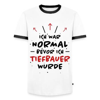 Tiefbauer Spruch Beruf Lustiges Tiefbauer Geschenk - Männer Kontrast-T-Shirt - Weiß/Schwarz - Vorne - AI Model Female 172 light (172cm) & AI Model Male 178 dark (178cm)