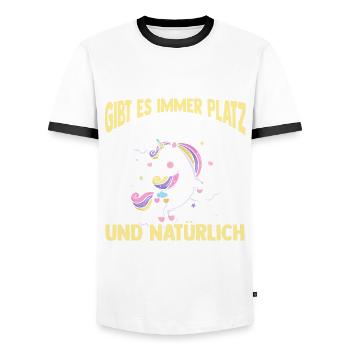 Magic Unicorn - Men's Ringer Shirt - white/black - Front - AI Model Female 172 light (172cm) & AI Model Male 178 dark (178cm)