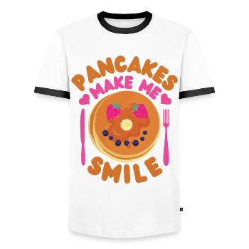 Pancake Lover Kids Pancakes Make - Men's Ringer Shirt - white/black - Front - AI Model Female 172 light (172cm) & AI Model Male 178 dark (178cm)