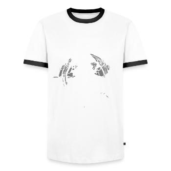 Shanty Choir Sea Shanties - Men's Ringer Shirt - white/black - Front - AI Model Female 172 light (172cm) & AI Model Male 178 dark (178cm)