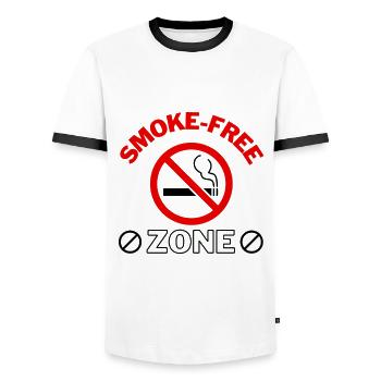 Smoke-free Zone Nichtraucher Geschenkidee - Männer Kontrast-T-Shirt - Weiß/Schwarz - Vorne - AI Model Female 172 light (172cm) & AI Model Male 178 dark (178cm)
