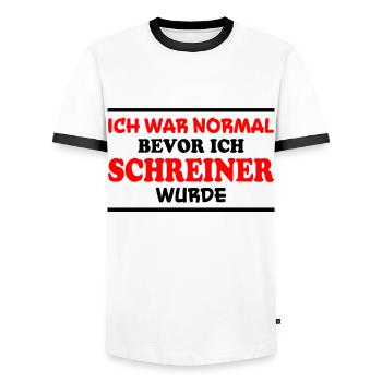 Schreiner Spruch Beruf Lustiges Schreiner Geschenk - Männer Kontrast-T-Shirt - Weiß/Schwarz - Vorne - AI Model Female 172 light (172cm) & AI Model Male 178 dark (178cm)