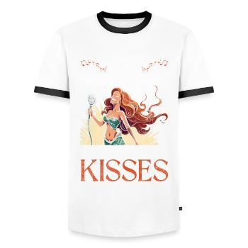 Seemannslieder Chants De Mer Et Baisers Salés - T-shirt contrasté Homme - blanc/noir - Devant - AI Model Female 172 light (172cm) & AI Model Male 178 dark (178cm)