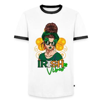 St. Patrick's Day Irish Vibes Frau - Männer Kontrast-T-Shirt - Weiß/Schwarz - Vorne - AI Model Female 172 light (172cm) & AI Model Male 178 dark (178cm)