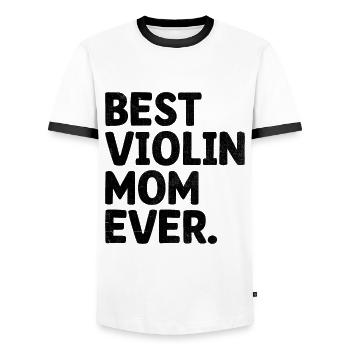 Meilleure maman violoniste de tous les temps Violoniste Instrument Violon - T-shirt contrasté Homme - blanc/noir - Devant - AI Model Female 172 light (172cm) & AI Model Male 178 dark (178cm)