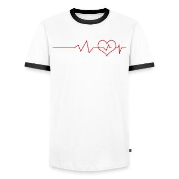 Médecin Hôpital Infirmière Anesthésiste - T-shirt contrasté Homme - blanc/noir - Devant - AI Model Female 172 light (172cm) & AI Model Male 178 dark (178cm)