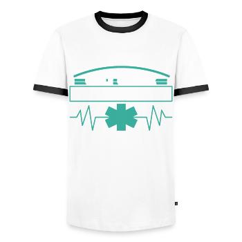 Anesthetist Nurse Doctor Hospital - Men's Ringer Shirt - white/black - Front - AI Model Female 172 light (172cm) & AI Model Male 178 dark (178cm)