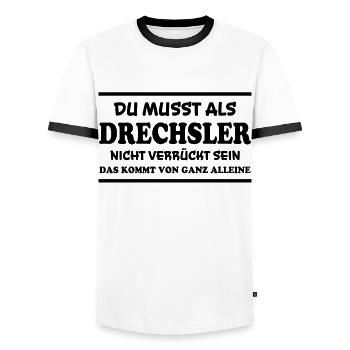 Drechsler Spruch Job Lustiges Drechsler Geschenk - Männer Kontrast-T-Shirt - Weiß/Schwarz - Vorne - AI Model Female 172 light (172cm) & AI Model Male 178 dark (178cm)