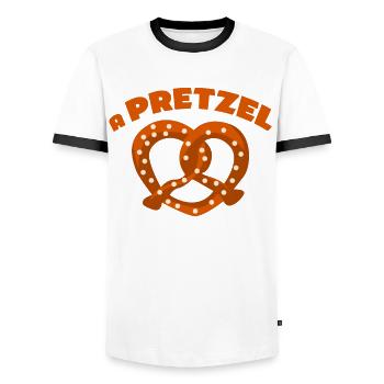 Bretzels Bretzel Bavière - T-shirt contrasté Homme - blanc/noir - Devant - AI Model Female 172 light (172cm) & AI Model Male 178 dark (178cm)