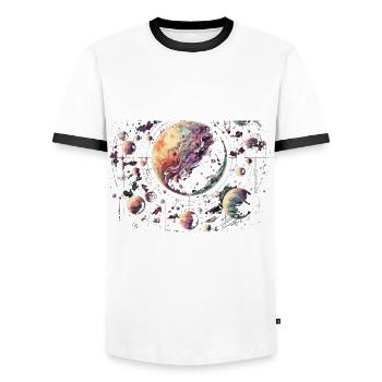 Mercury retrograde - Men's Ringer Shirt - white/black - Front - AI Model Female 172 light (172cm) & AI Model Male 178 dark (178cm)