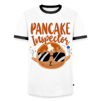 Pancake Lover Kids Pancake - Men's Ringer Shirt - white/black - Front - AI Model Female 172 light (172cm) & AI Model Male 178 dark (178cm)