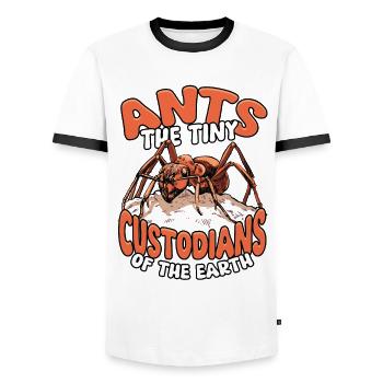 Ant Breeding Ants The Tiny Custodians Of The Earth - Men's Ringer Shirt - white/black - Front - AI Model Female 172 light (172cm) & AI Model Male 178 dark (178cm)
