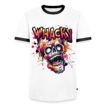 Verrückter Graffiti Schädel Totenkopf - Männer Kontrast-T-Shirt - Weiß/Schwarz - Vorne - AI Model Female 172 light (172cm) & AI Model Male 178 dark (178cm)