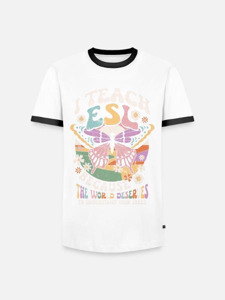 Englischlehrerin Sprachlehrer Englischlehrer - Männer Kontrast-T-Shirt - Weiß/Schwarz