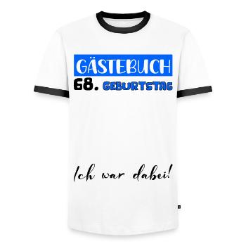 Guestbook Decoration Men Men's 68th Birthday Tshirt - Men's Ringer Shirt - white/black - Front - AI Model Female 172 light (172cm) & AI Model Male 178 dark (178cm)