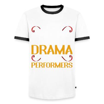 Drama Teacher I Don't Teach Drama - Men's Ringer Shirt - white/black - Front - AI Model Female 172 light (172cm) & AI Model Male 178 dark (178cm)
