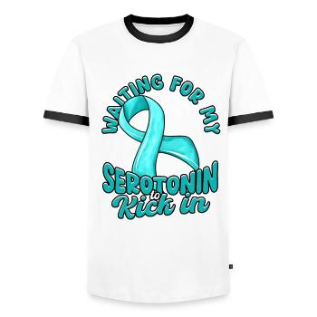 Trouble anxieux Troubles anxieux - T-shirt contrasté Homme - blanc/noir - Devant - AI Model Female 172 light (172cm) & AI Model Male 178 dark (178cm)