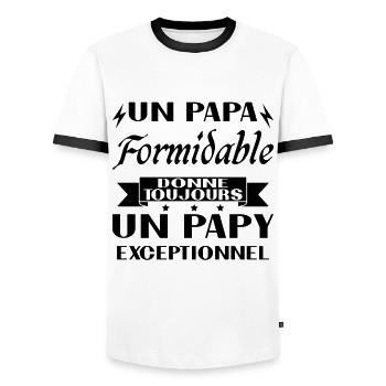 Toller Papa gibt immer außergewöhnlichen Opa - Männer Kontrast-T-Shirt - Weiß/Schwarz - Vorne - AI Model Female 172 light (172cm) & AI Model Male 178 dark (178cm)
