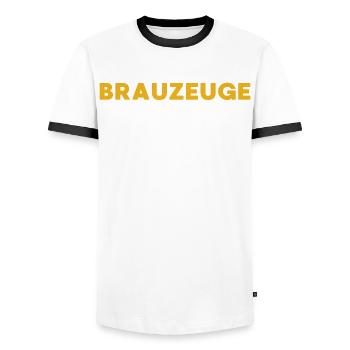 Brewware-biertrinker - Männer Kontrast-T-Shirt - Weiß/Schwarz - Vorne - AI Model Female 172 light (172cm) & AI Model Male 178 dark (178cm)