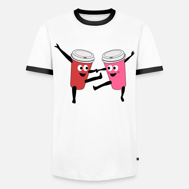 Boogie Woogie Coffee Dance Dancing - Men's Ringer Shirt - white/black