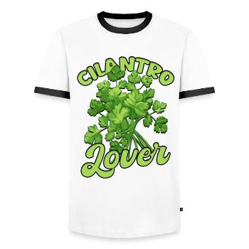 Coriander Lovers - Men's Ringer Shirt - white/black - Front - AI Model Female 172 light (172cm) & AI Model Male 178 dark (178cm)