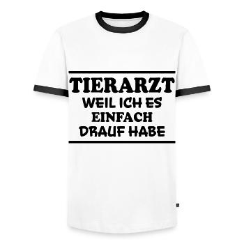 Tierarzt Spruch Beruf Lustiges Tierarzt Geschenk - Männer Kontrast-T-Shirt - Weiß/Schwarz - Vorne - AI Model Female 172 light (172cm) & AI Model Male 178 dark (178cm)