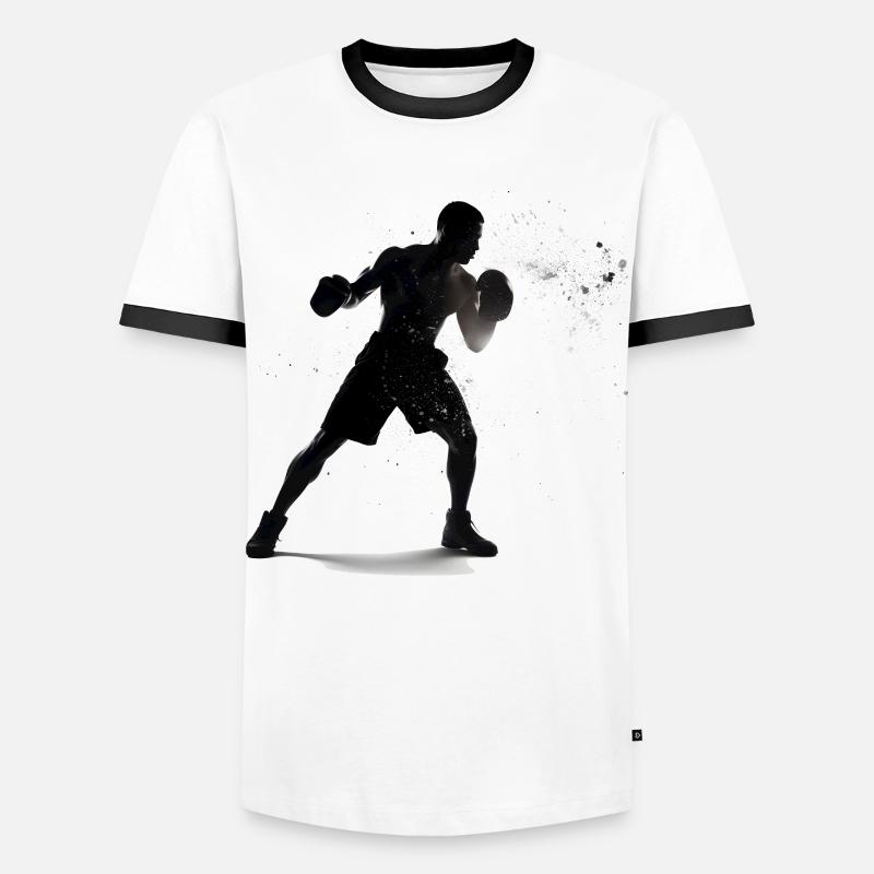 Boxen - Männer Kontrast-T-Shirt - Weiß/Schwarz