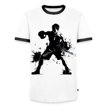 Boxen - Männer Kontrast-T-Shirt - Weiß/Schwarz - Vorne - AI Model Female 172 light (172cm) & AI Model Male 178 dark (178cm)