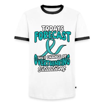 Anxiety Disorder 100% Chance Of Overthinking - Men's Ringer Shirt - white/black - Front - AI Model Female 172 light (172cm) & AI Model Male 178 dark (178cm)